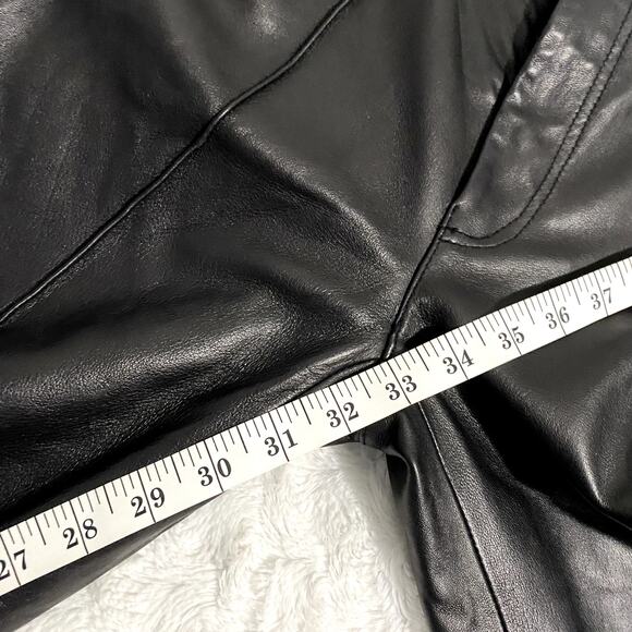 Zara Genuine Leather Black Flared Trousers High Rise Pants Limited Edition S - Picture 10 of 10